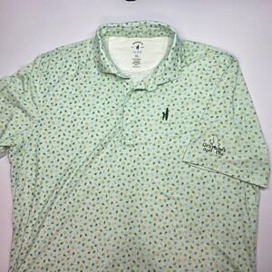 Johnnie-O Top Shelf Avocado Print Golf Polo Shirt Mens XL Grayhawk Golf Club